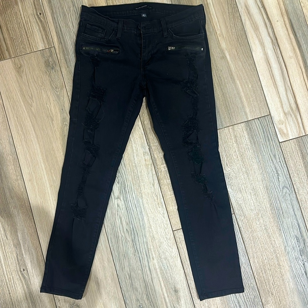 Black Flying Monkey distressed jeans